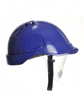 Portwest PW55 Retractable Visor Helmet - Blue Personal Protective Equipment 